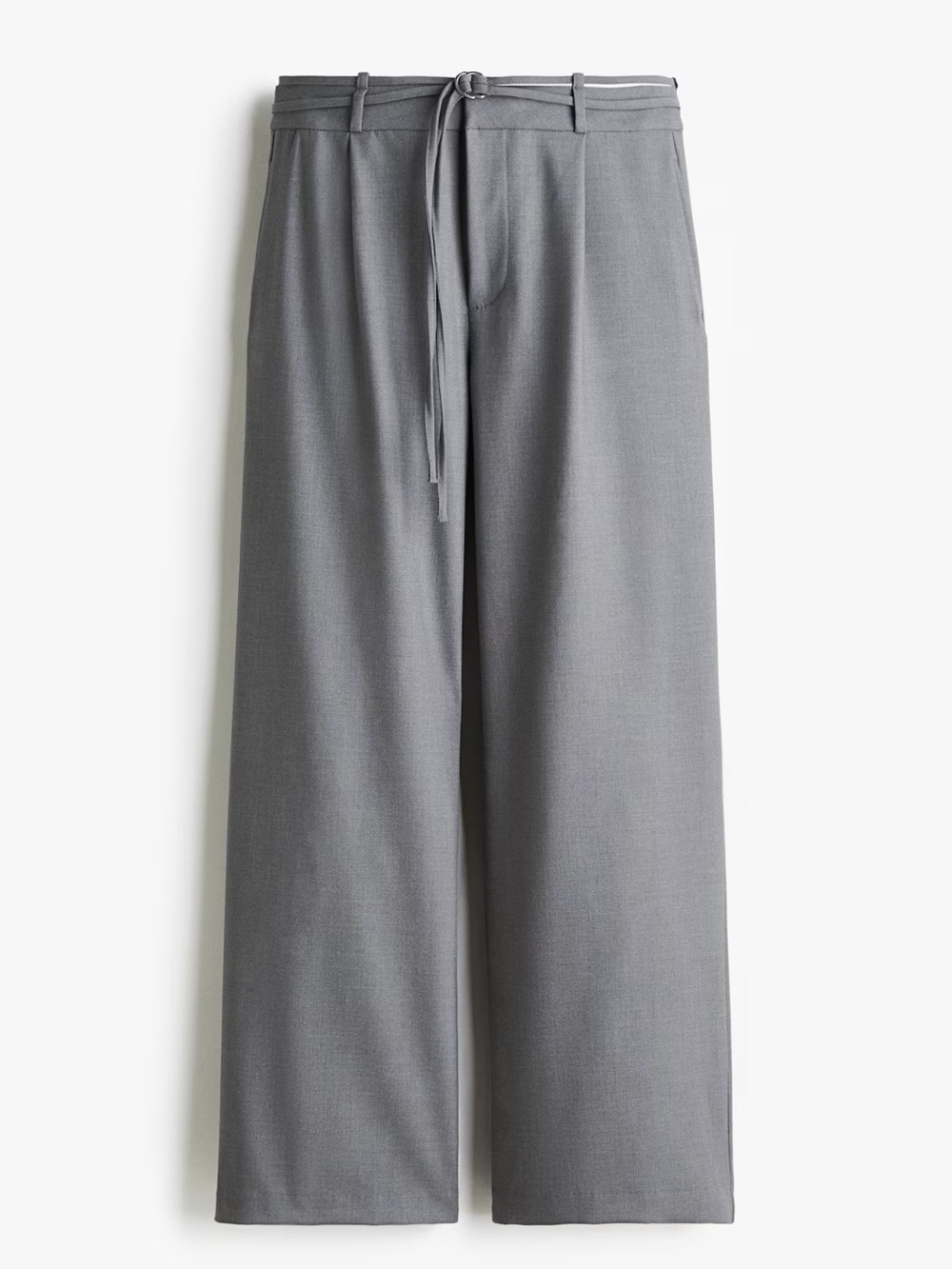 H&M DIVIDED Gray Wide-Leg Drawstring Trousers